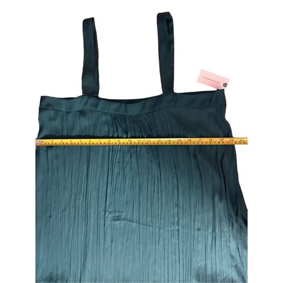 NWT ANTHROPOLOGIE ANTIQUE TEAL ASBURY TIERED MIDI DRESS Size  S - Picture 5 of 8